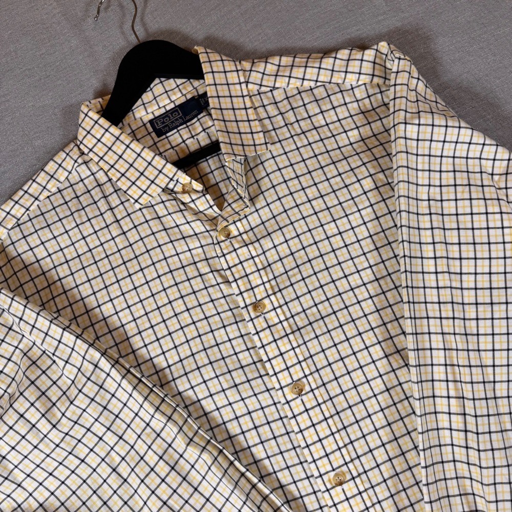 Polo by Ralph Lauren XXL Mens Plaid Check Button Down Long Sleeve Shirt